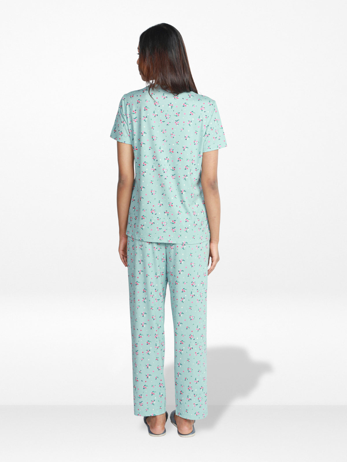 Women’s 2 PieceAll Over Printed Loungewear Set – Short Sleeve Top & Pants | Casual Lounge Outfit, Soft Pajama Set, Summer Sleepwear for Women