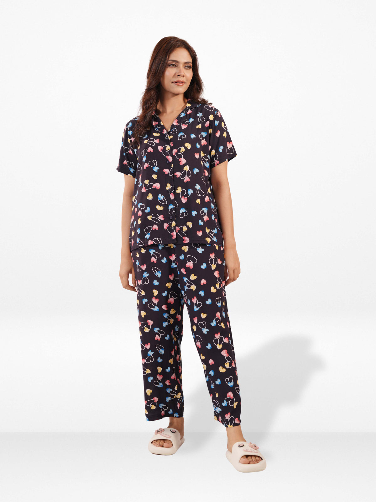 Women's All Over Printed PJ Set – 2 Piece Sleepwear Set | Soft Breathable Nightwear for Women