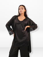 Women’s Satin 4 Piece Night Dress Set – Luxury Sleepwear | Soft Silky Comfortable Nightwear