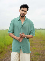 Men’s Relaxed Fit Shirt – Breathable Half Sleeve Plain Shirt