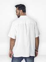 Men's Relaxed-Fit Half-Sleeve Casual Shirt| OFF WHITE