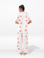 Women’s Printed Night Suit Set – Shirt & Pyjama | Soft Nightwear Dress, 2 Piece Sleepwear for Women, Comfortable Loungewear