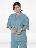 Women Solid Color Co-Ord Set| Short Sleeve| Pop Green