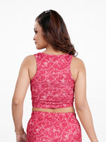 Women’s Crew Neck Crop Top | Sleeveless Printed Top for Women | Soft Stretch Yummy Rib Fabric | Casual Lounge & Party Wear - Crimson