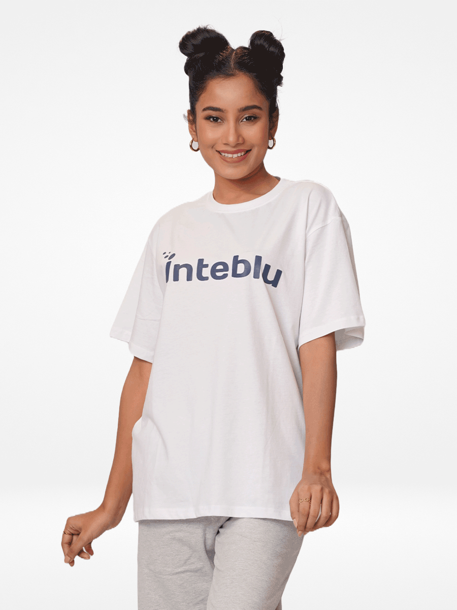 Women Graphics Logo Print Cotton T-shirt