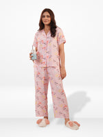 Women's All Over Printed PJ Set – 2 Piece Sleepwear Set | Soft Breathable Nightwear for Women