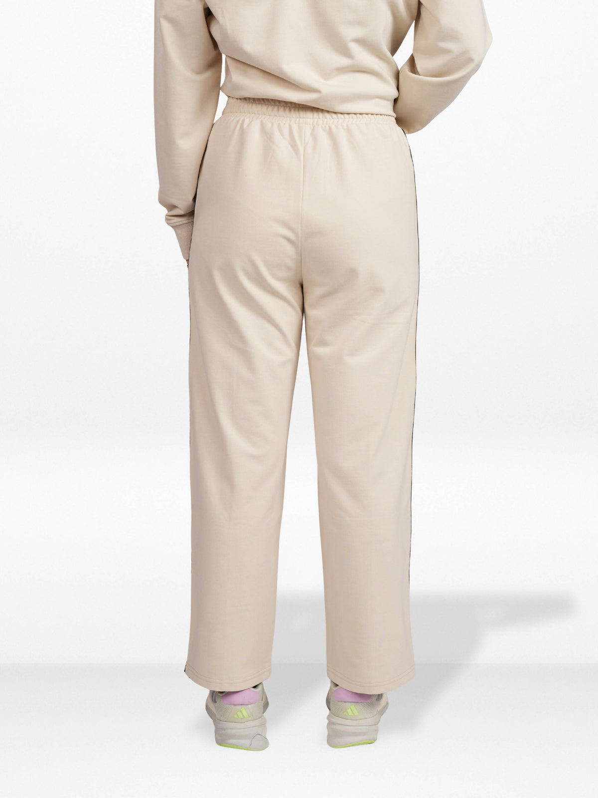 Women’s Flowy Pants – Elasticated Waist with Adjustable Drawcord | Contrast Side Stripe Athletic Trousers, Casual Comfortable Trousers