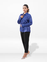 Women’s Long Sleeve Satin Shirt – Spread Collar Button-Down Top | Soft Shiny Formal & Casual Wear