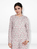 Women's Henley Long Sleeve Printed Top – Soft & Stretchy Rib Knit Casual T-Shirt