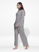 Women Black Check Sleepwear Long Sleeve Pyjama Set