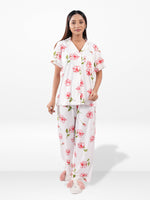 Women’s Printed Night Suit Set – Shirt & Pyjama | Soft Nightwear Dress, 2 Piece Sleepwear for Women, Comfortable Loungewear
