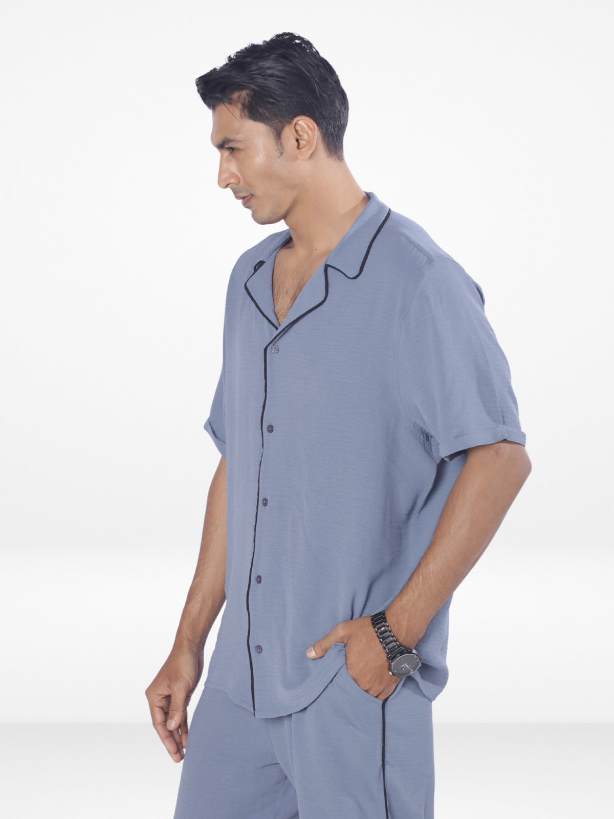 Men's Casual Short Sleeve Button Down Shirt & Short Pant Set
