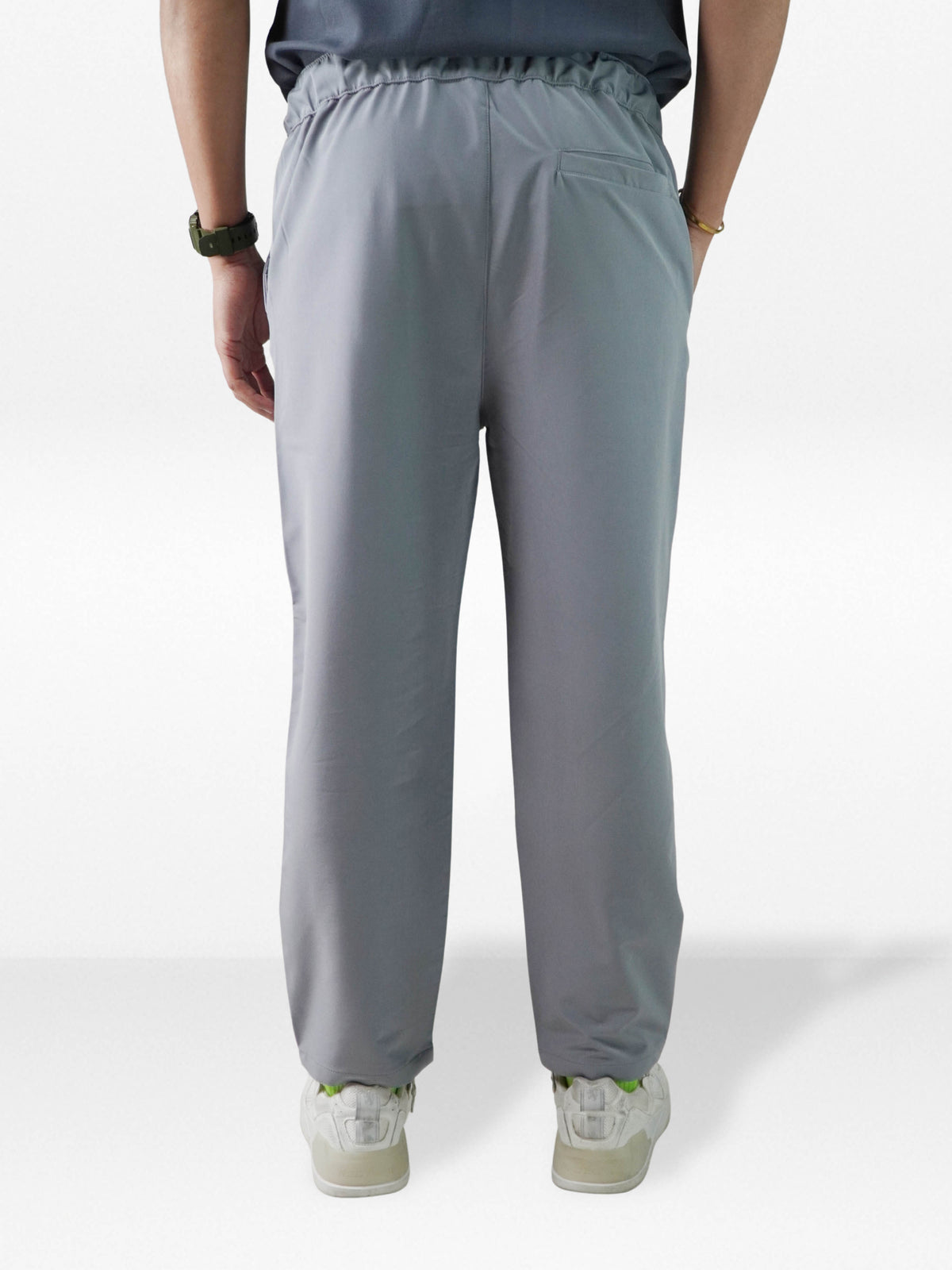 Men’s Relaxed Fit Trousers – Elastic Waist with Drawstring, Casual Pants with Fake Fly & Side Pockets ,Comfortable Everyday Wear