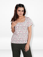 Women’s Regular Fit Crew Neck Tee Shirt – Short Sleeve All Over Print T-Shirt | Soft & Comfortable