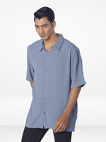 Men's Relaxed-Fit Half-Sleeve Casual Shirt| SLATE BLUE