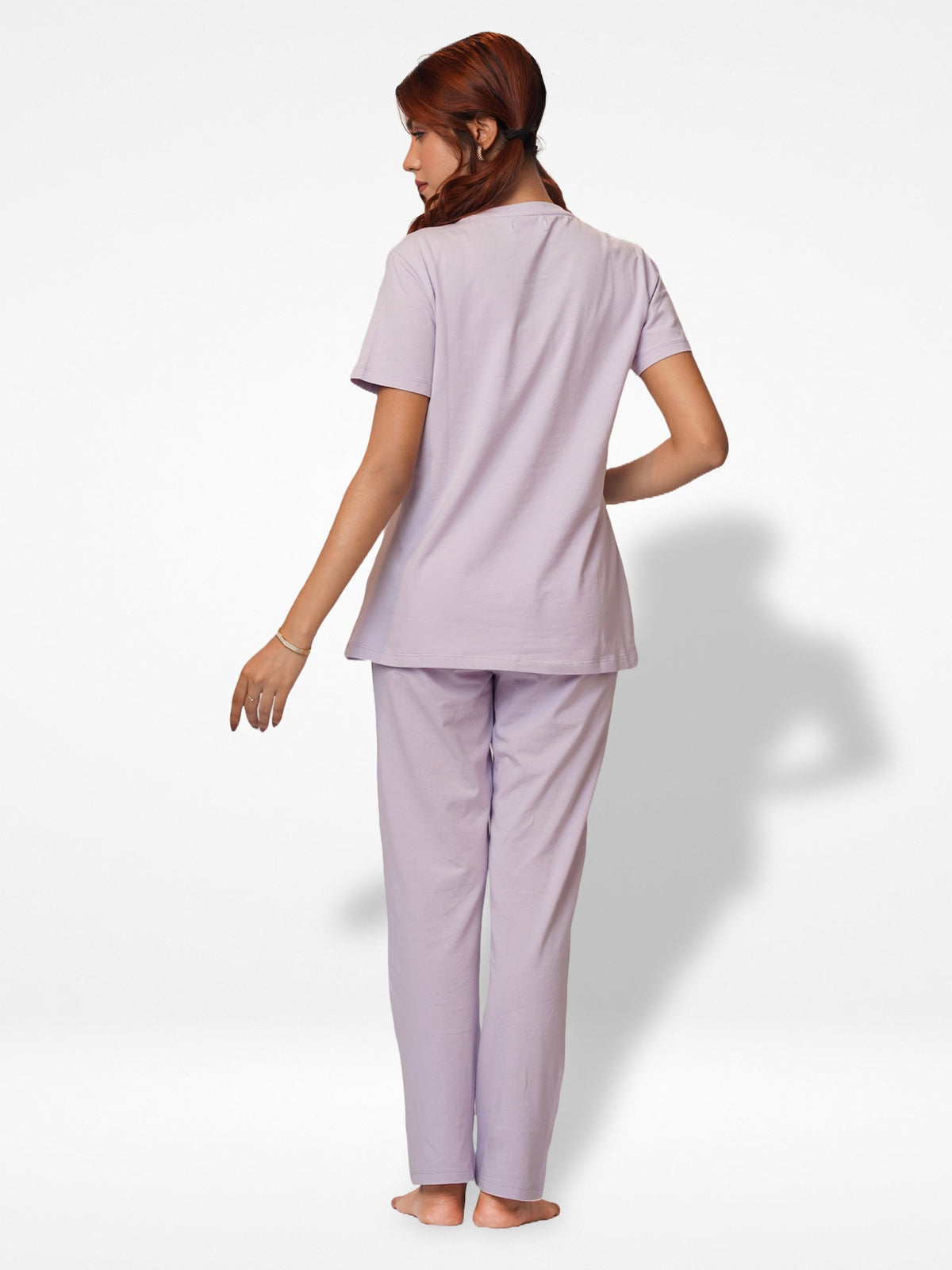 Women Short Sleeve Cotton Loungewear Set