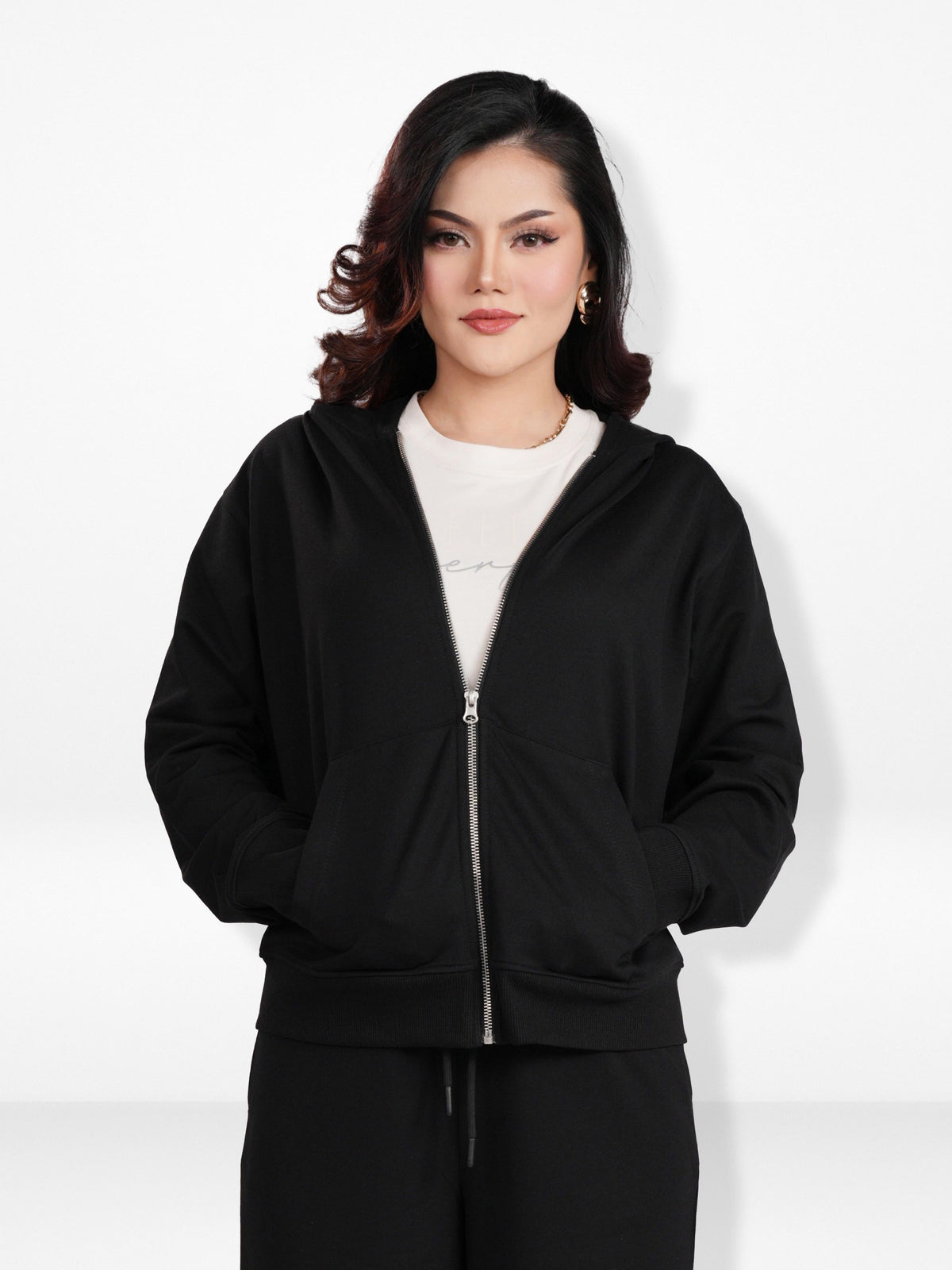Women’s Full Zip Hoodie – Solid Color Hooded|Casual Zip-Up Hoodies for Everyday Wear