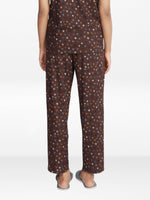 Women’s All Over Printed Lounge Pants | Soft Stretch Yummy Rib Fabric | Drawstring Waist Casual Sleepwear & Pajama Trousers - Coffee