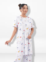 Women’s Long Tunic Top & Pant Set – 2 Piece Pajama & Loungewear Outfit for Women | Soft Comfortable Everyday Wear