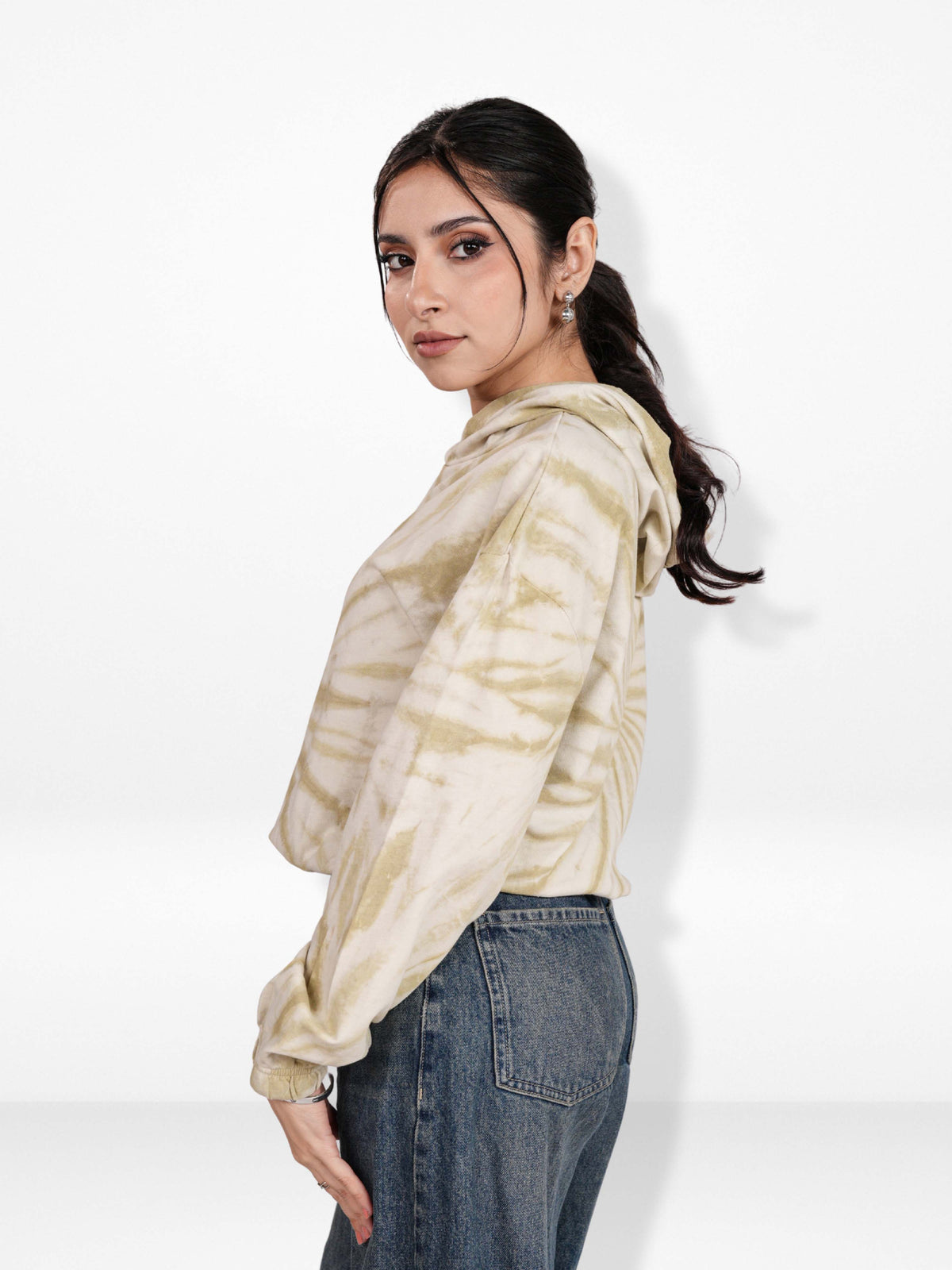 Women’s Tie-Dye Casual Hoodie – Long Sleeve Soft Pullover | Modern Printed Hoodie for Everyday Wear