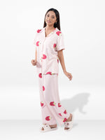 Women’s Printed Night Suit Set – Shirt & Pyjama | Soft Nightwear Dress, 2 Piece Sleepwear for Women, Comfortable Loungewear