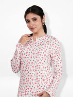 Women's Henley Long Sleeve Printed Top – Soft & Stretchy Rib Knit Casual T-Shirt