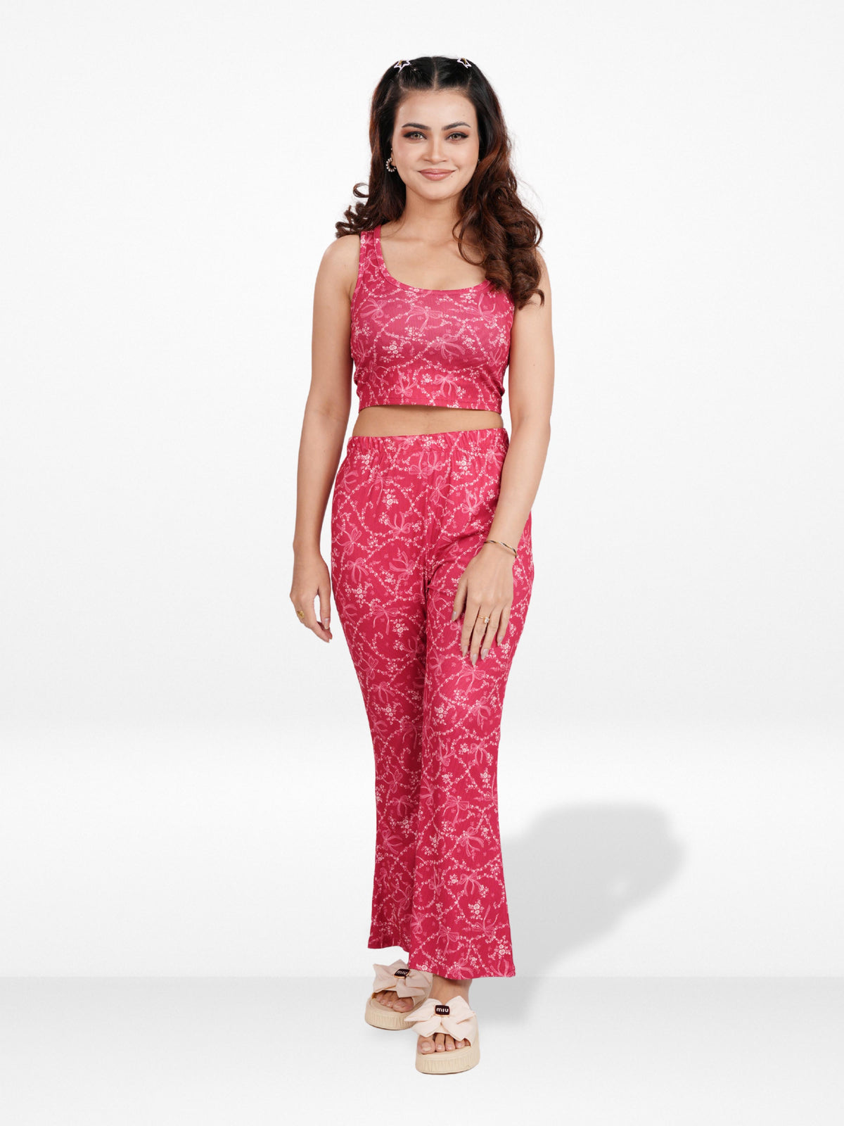 Women’s Crop Top & Palazzo Set – 2-Piece Outfit| Fashionable Party Wear for Women