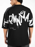 Men’s Oversized Drop Shoulder Graphic T-Shirt – Short Sleeve Crew Neck Tee | Casual Streetwear Top with Front & Back Print