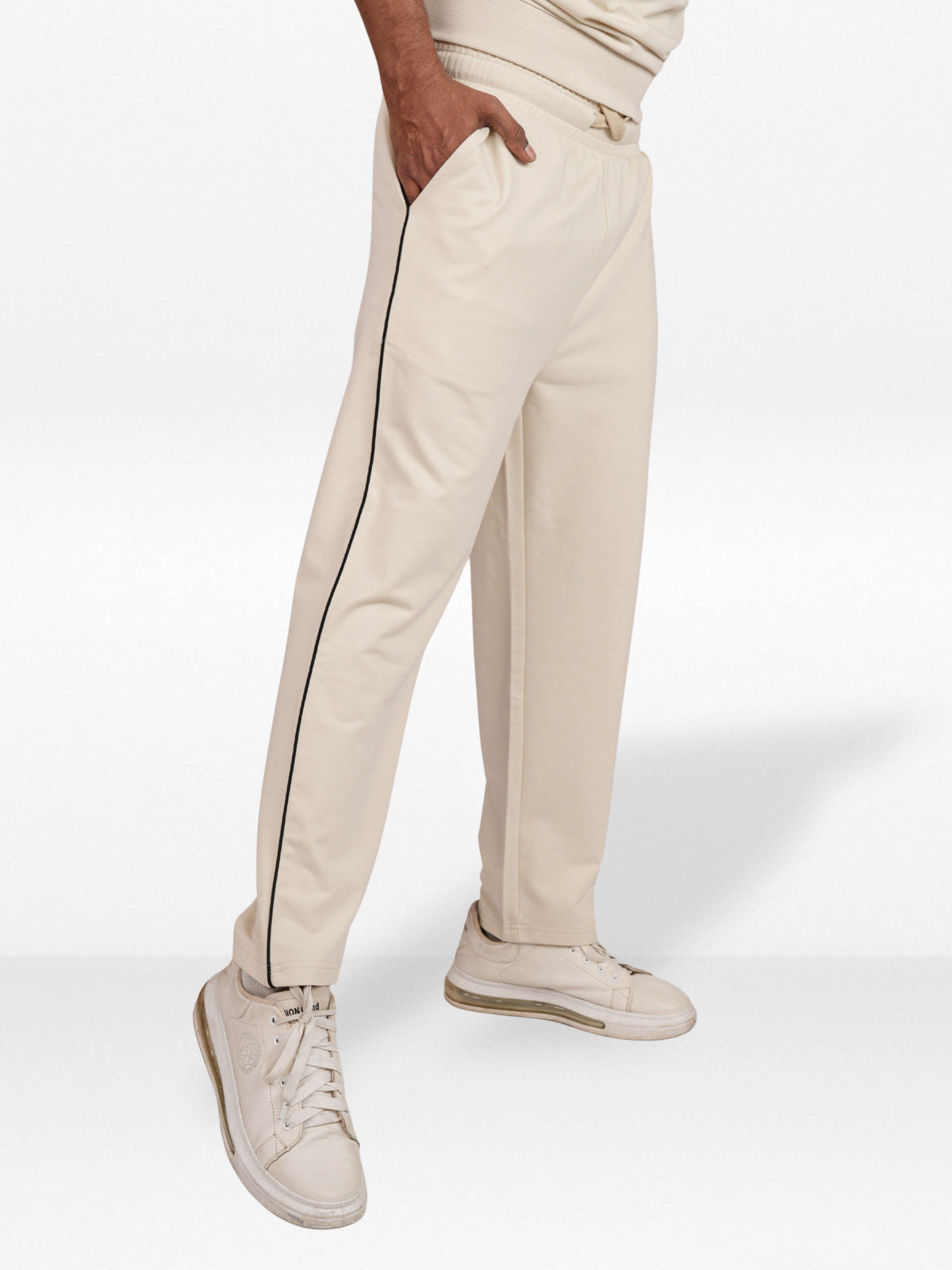 Men’s Straight Fit Joggers – Drawstring Waist Trousers | Casual Lounge Pants with Panel Design,