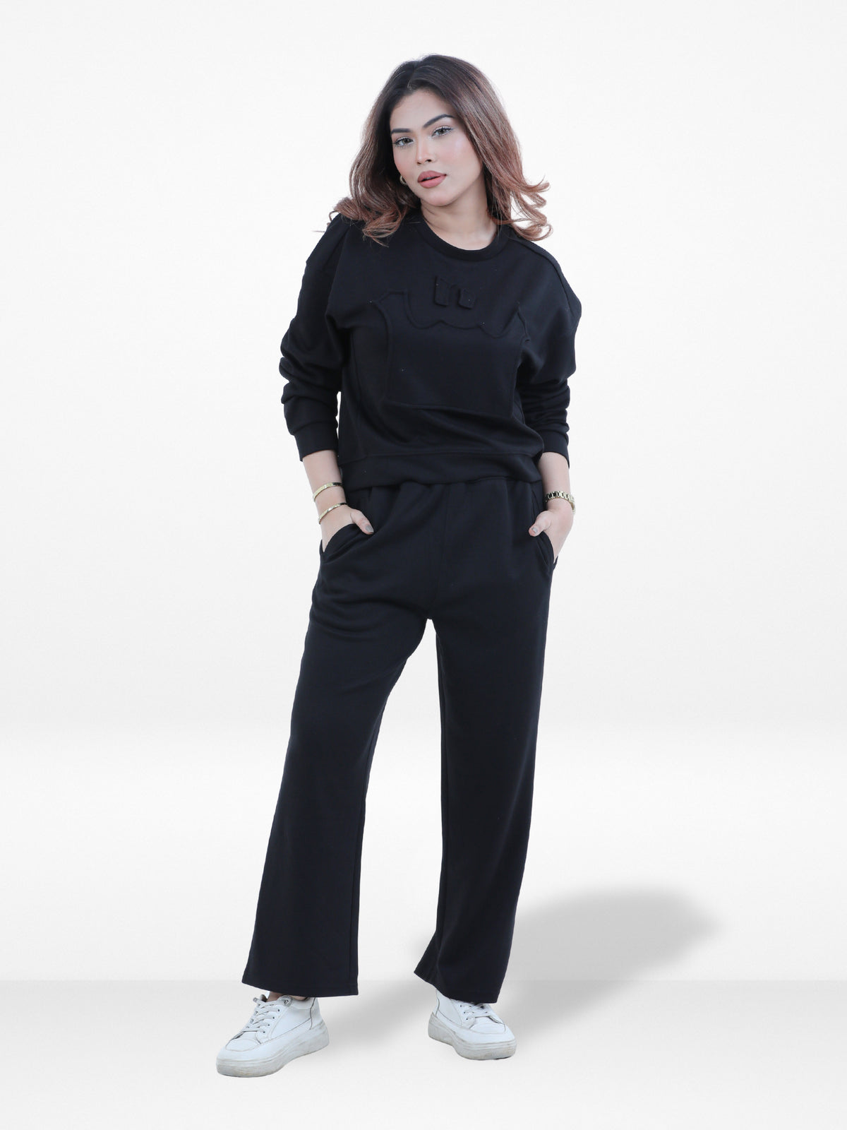 Women’s Two-Piece Sweatshirt Set – Long Sleeve Top & Jogger Pants, Scuba Knit Fabric | Comfortable & Stylish Lounge Wear