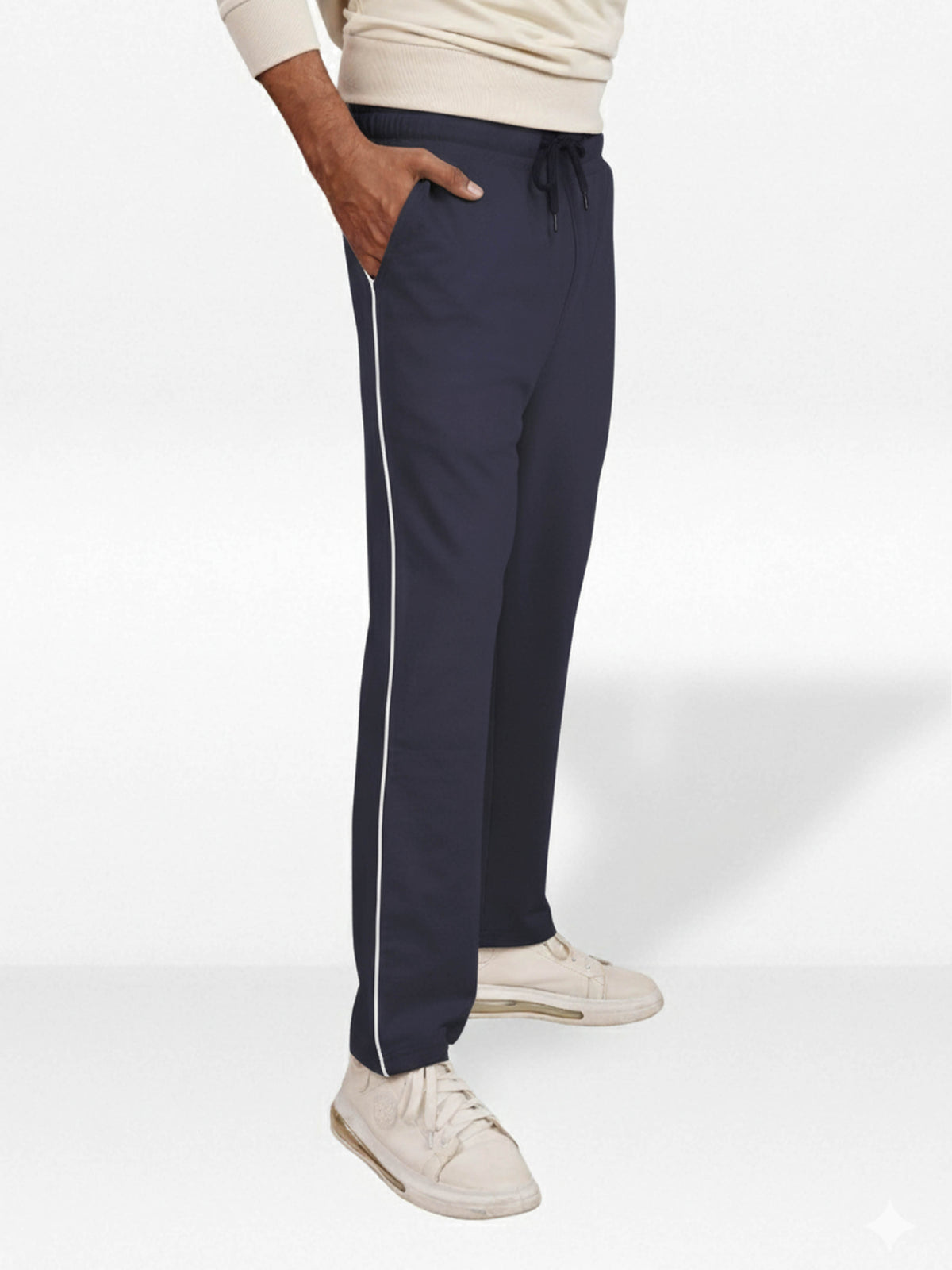 Men’s Straight Fit Joggers – Drawstring Waist Trousers | Casual Lounge Pants with Panel Design,