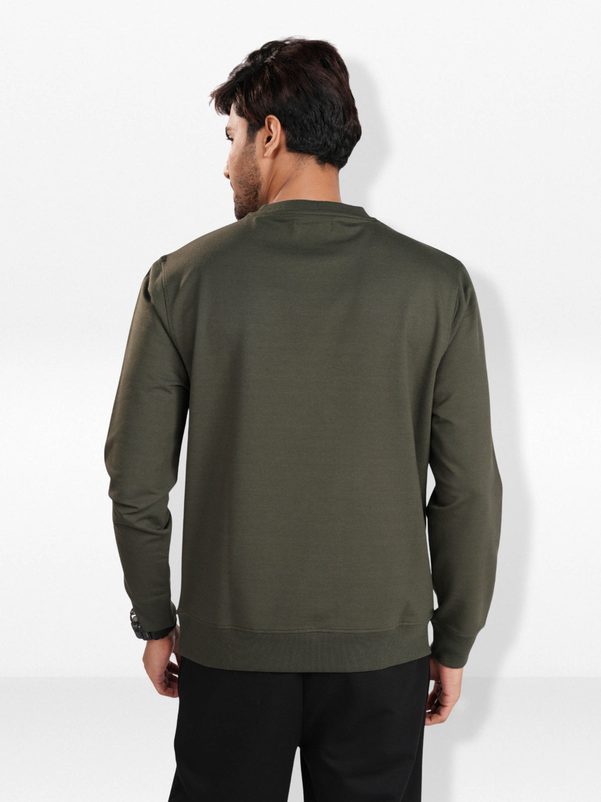 Men’sSolid Crew Neck Sweatshirt – Long Sleeve | Casual Everyday Comfort Wear