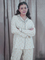 Women Light GreenSleepwear Long Sleeve Pyjama Set