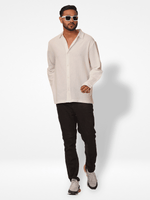 Men's Relaxed-Fit Full-Sleeve Casual Shirt White