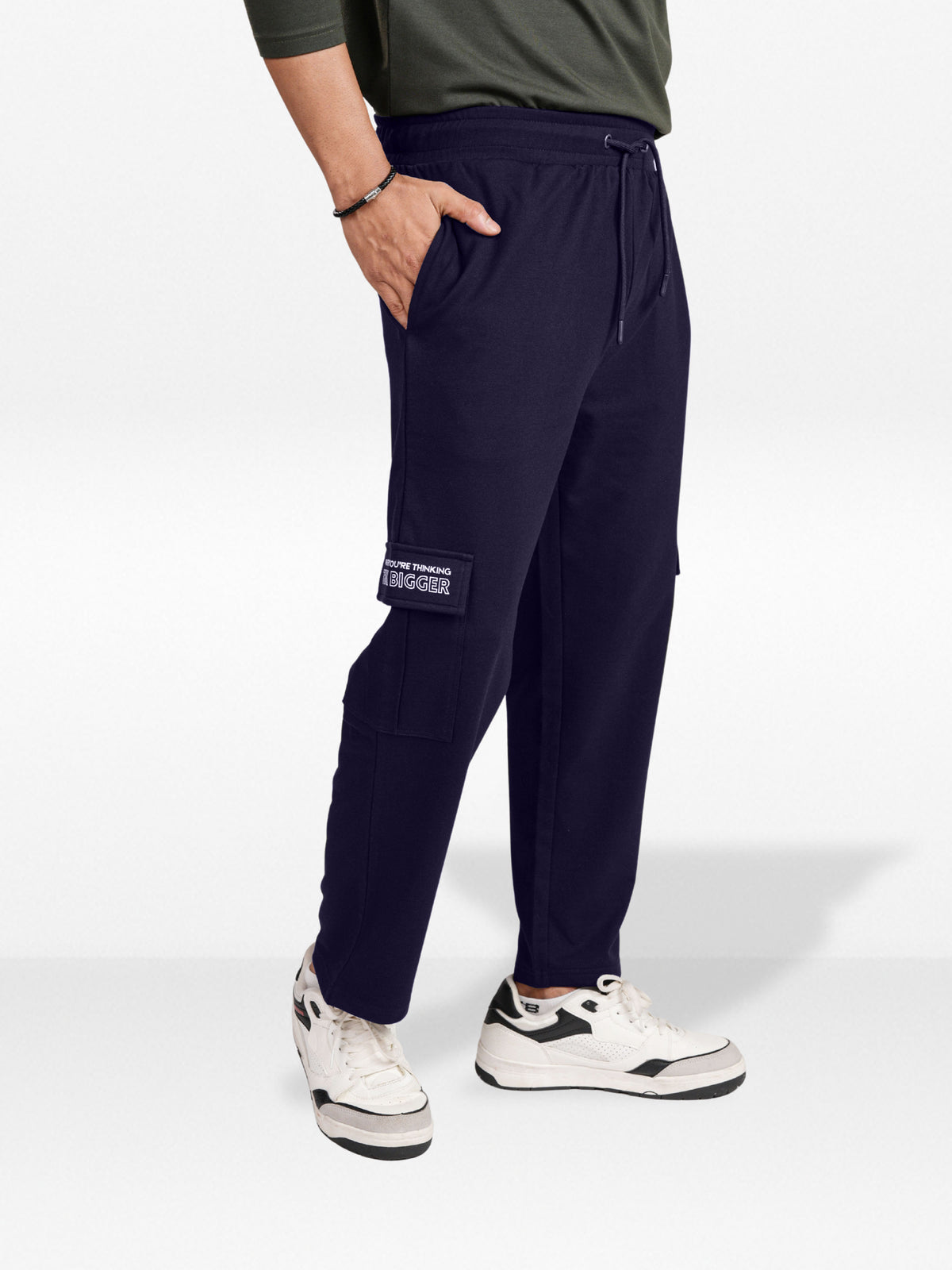 Men’s Cargo Jogger Pants – Straight Fit with Side Pocket Printed | Casual Lounge Trousers with Modern Panel Detail
