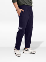 Men’s Cargo Jogger Pants – Straight Fit with Side Pocket Printed | Casual Lounge Trousers with Modern Panel Detail