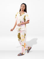 Women’s Printed Night Suit Set – Shirt & Pyjama | Soft Nightwear Dress, 2 Piece Sleepwear for Women, Comfortable Loungewear