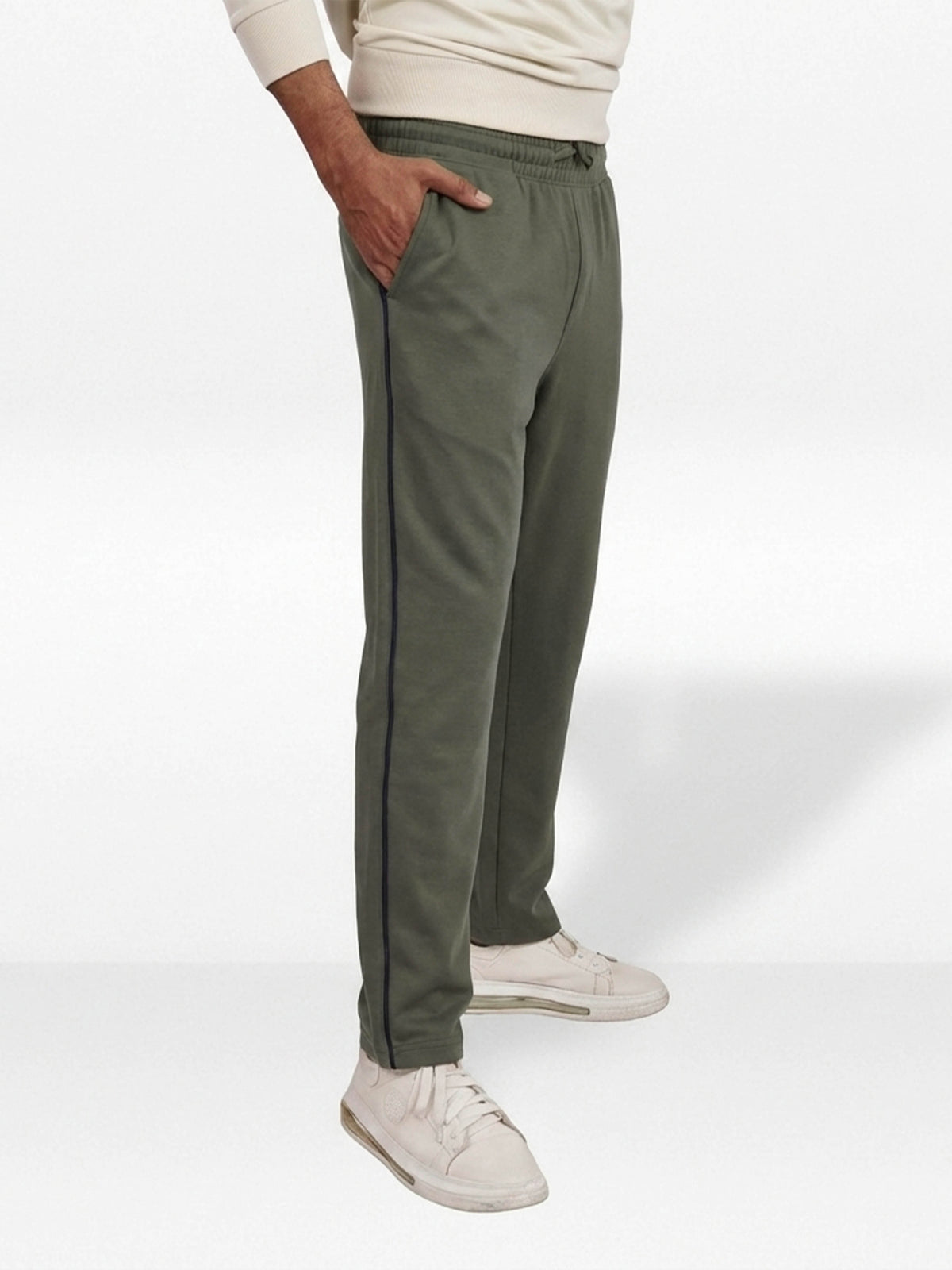 Men’s Straight Fit Joggers – Drawstring Waist Trousers | Casual Lounge Pants with Panel Design,