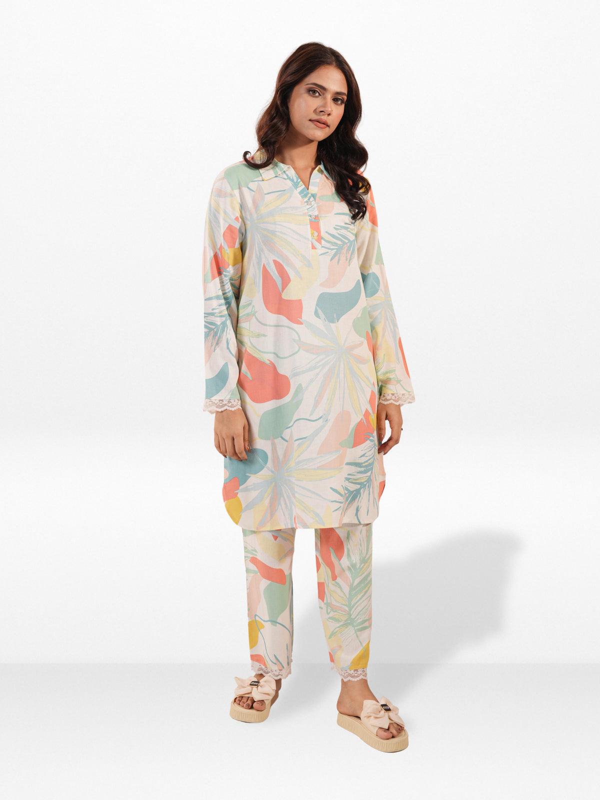 Women’s Floral Printed Co-Ord Set – Trendy 2 Piece Matching Top & Bottom Outfit