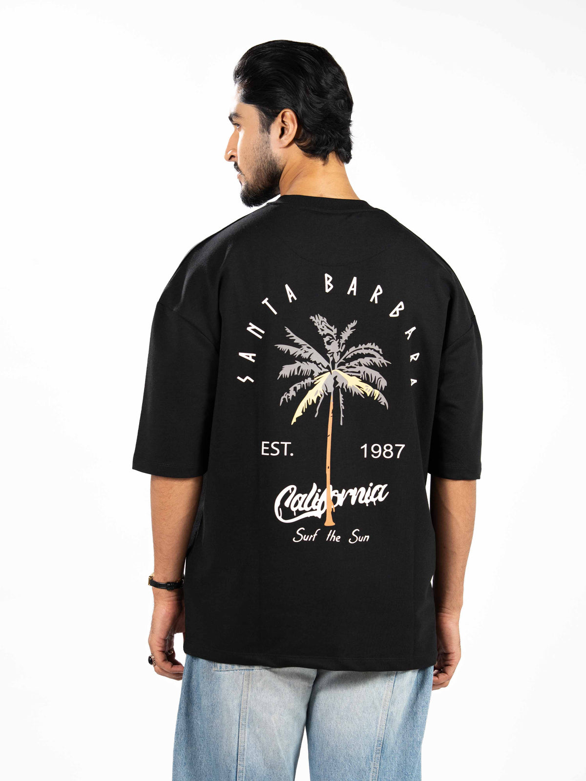 Men’s Oversized Drop Shoulder Graphic T-Shirt – Short Sleeve Crew Neck Tee | Casual Streetwear Top with Front & Back Print
