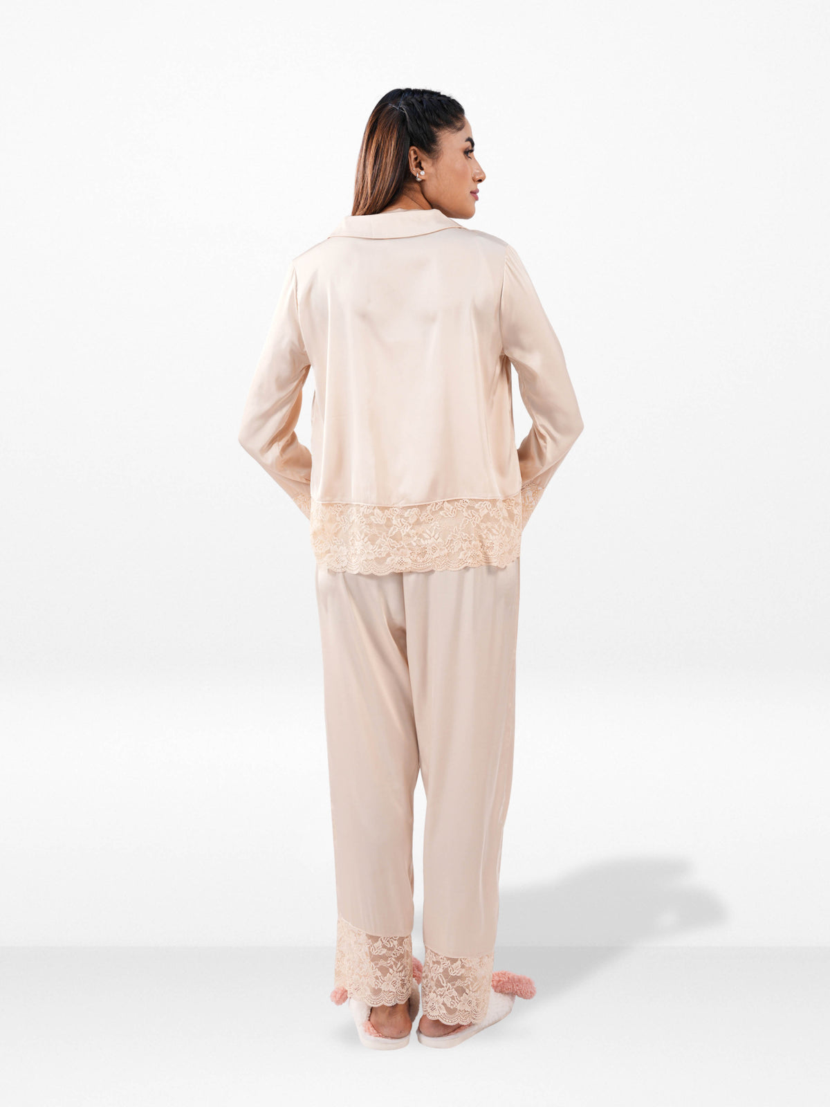 Women’s Satin Bridal Lounge Set – Luxury Silky Pajamas | Party Ready Sleepwear for Bride & Wedding Events