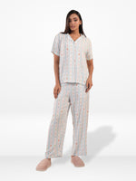 Women’s Printed Night Suit Set – Shirt & Pyjama | Soft Nightwear Dress, 2 Piece Sleepwear for Women, Comfortable Loungewear