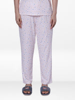 Women’s All Over Printed Lounge Pants | Soft Stretch Yummy Rib Fabric | Drawstring Waist Casual Sleepwear & Pajama Trousers - LT.Pink