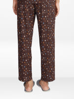 Women’s All Over Printed Lounge Pants | Soft Stretch Yummy Rib Fabric | Drawstring Waist Casual Sleepwear & Pajama Trousers - Coffee
