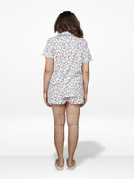 Women’s 3-Piece Pajama Set – Yummy Rib Fabric Sleepwear with Contrast Piping, Notch Collar & Button Down Top,