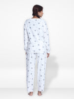 Women's Micro Polar Fleece Star Print Crew Neck Long Sleeve Pyjama Set