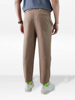 Men’s Relaxed Fit Trousers – Elastic Waist with Drawstring, Casual Pants with Fake Fly & Side Pockets ,Comfortable Everyday Wear