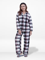 Women’s Classic Button-Down Pajama Set – Soft FlannelFabric Sleepwear | Long Sleeve Notch Collar Top & Full-Length Pants | Cozy Loungewear for Night & Home Pyjama Set Pink Check