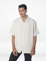 Men's Relaxed-Fit Half-Sleeve Casual Shirt| Beige