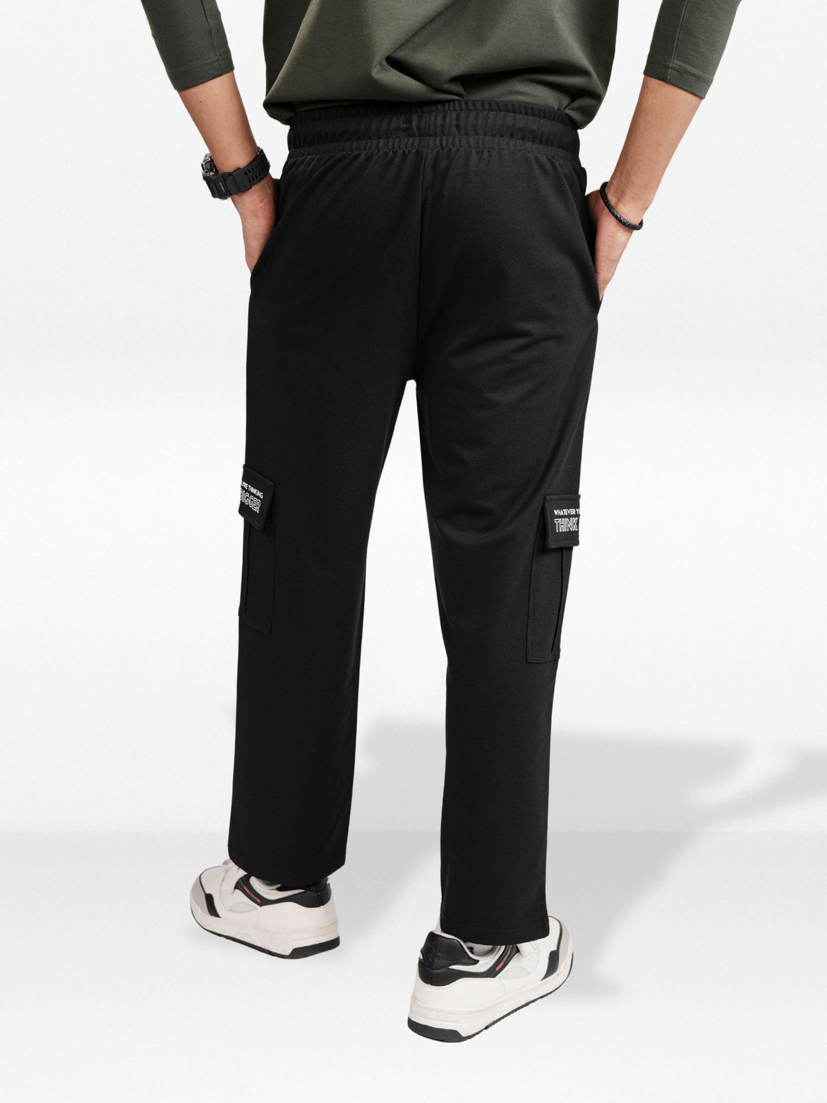 Men’s Cargo Jogger Pants – Straight Fit with Side Pocket Printed | Casual Lounge Trousers with Modern Panel Detail